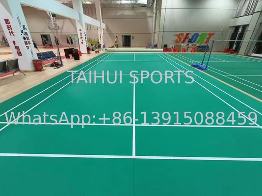 Piso Esportivo Interno de PVC Antiderrapante Absorvente de Choque Piso de Quadra Esportiva de Vinil à Prova d'Água para Vôlei Badminton Basquete