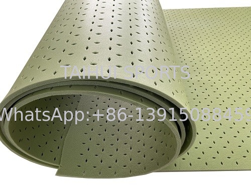 TAIHUI T2510G Shock Pad Underlay Design leve Excelente absorção de choque Comprimento de rolo personalizável Alta durabilidade Verde/Customize