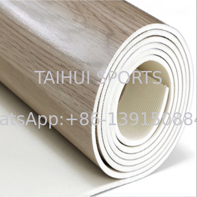 Pavimento Desportivo Durável Moderno e Ecológico de 3,5mm-8mm com Grão de Madeira para Basquetebol/ Voleibol/ Ténis de Mesa/ Badminton/ Campo de Pickleball