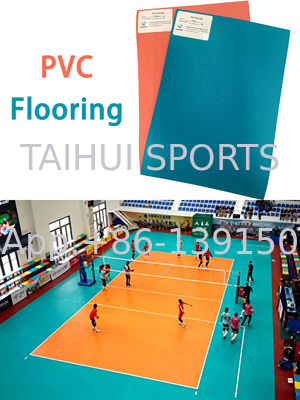 Piso Esportivo Interno de PVC Antiderrapante Absorvente de Choque Piso de Quadra Esportiva de Vinil à Prova d'Água para Vôlei Badminton Basquete