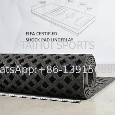 Base de amortecimento certificada pela FIFA com design de orifícios em diamante para campos desportivos de relva artificial de comprimento personalizado