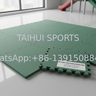 Tapete de segurança de entrelaçamento de espuma de PE com espessura de 10-100 mm e HIC e CFH assegurados para almofada de choque de playground