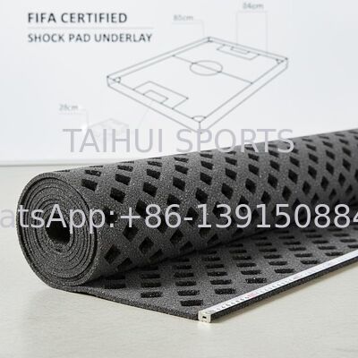 Base de amortecimento certificada pela FIFA com design de orifícios em diamante para campos desportivos de relva artificial de comprimento personalizado