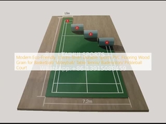 Pavimento Desportivo em PVC Durável e Ecológico Moderno de 3,5mm-8mm com Grão de Madeira para Basquetebol/ Voleibol/ Ténis de Mesa/ Badminton/ Campo de Pickleball